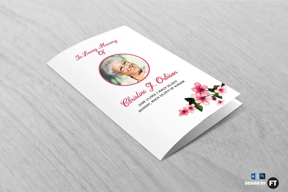 Funeral Program Template Flower, a Brochure Template by Madhabi Studio (Photo 3 of 5)