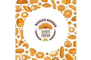 Bakery. circle background shape with, a Food Illustration by Onyx