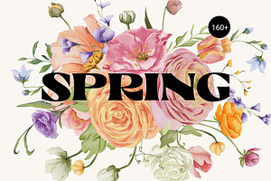 SPRING watercolor floral set, a Decorative Illustration by Yuliia Lashevska