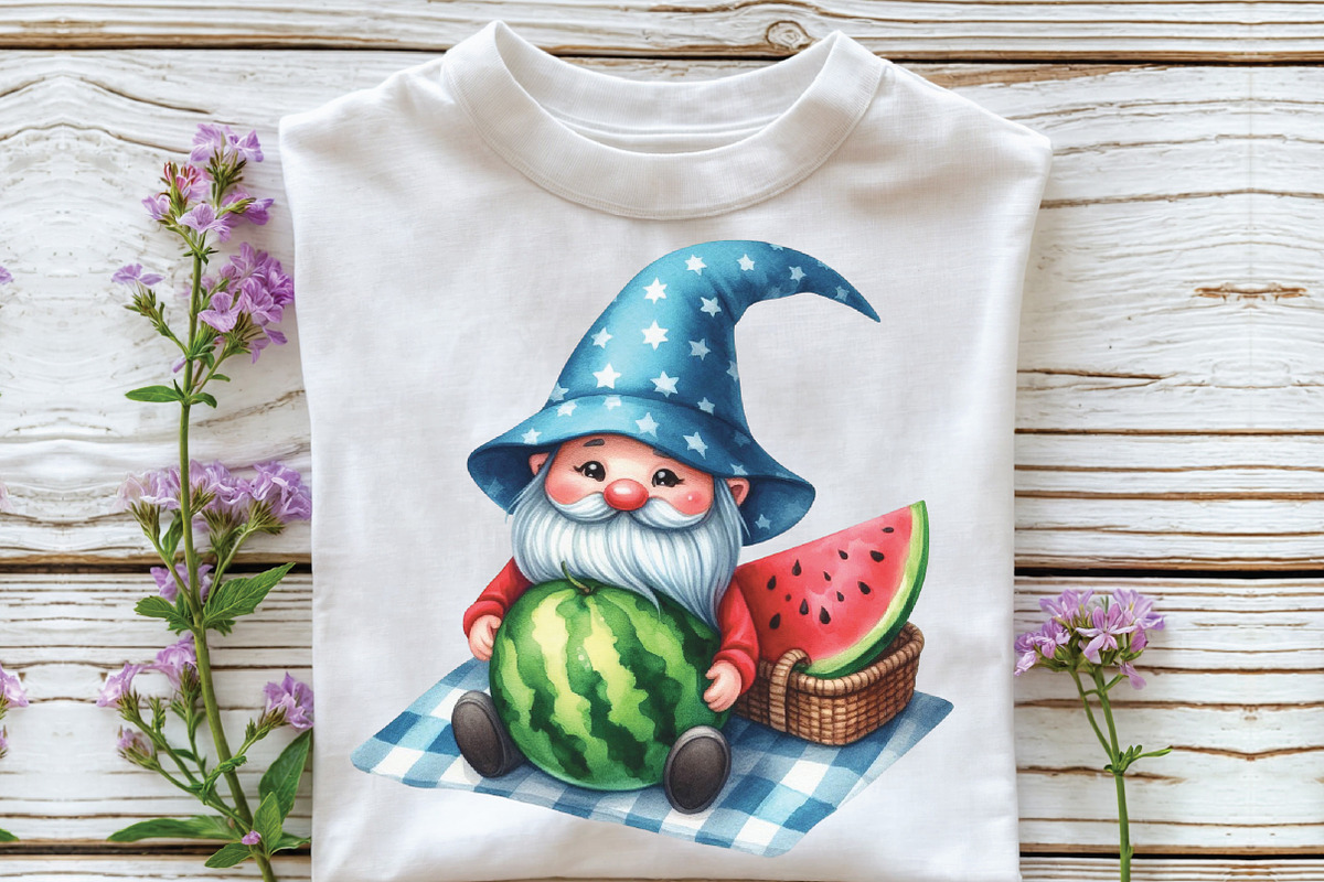 Watercolor Summer Gnome Clipart, an Illustration by CraftArtStudio (Photo 3 of 6)