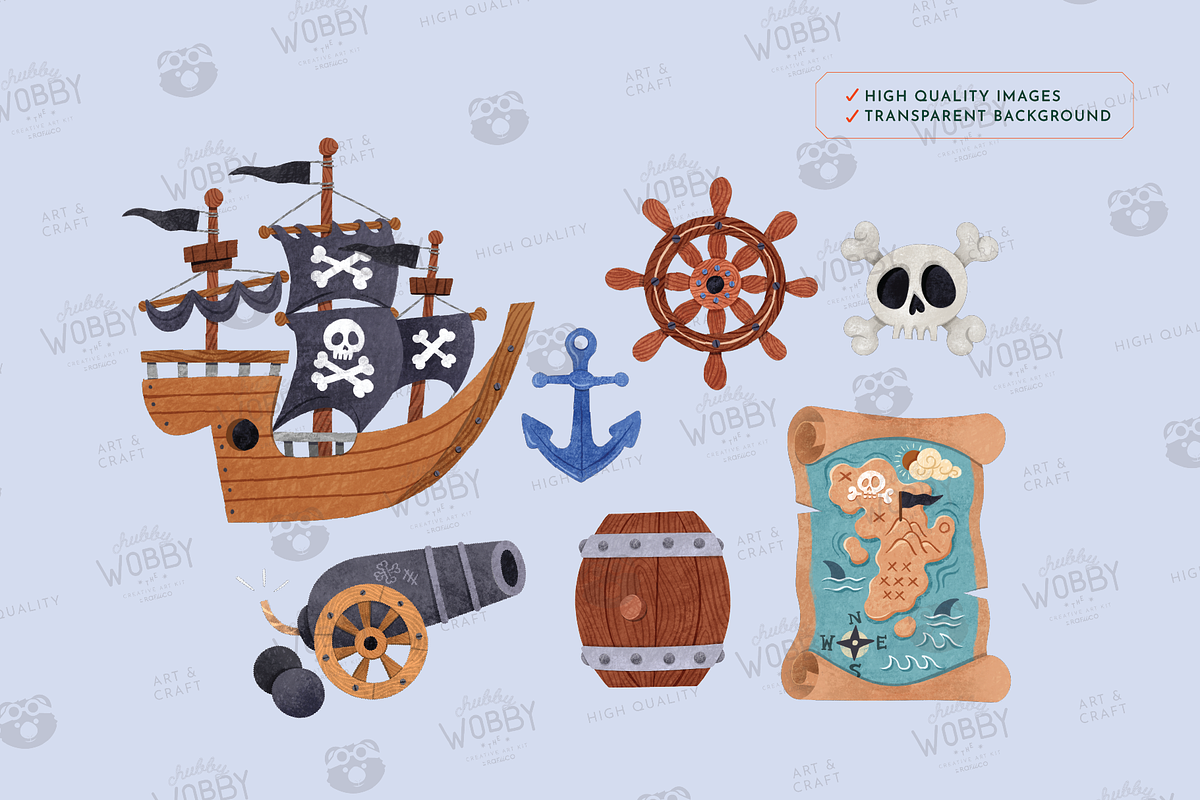 Pirate Treasure PNG Clipart set 2, an Illustration by ChubbyWobby (Photo 2 of 5)