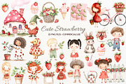 Sweet Strawberry PNG Summer Clipart, a Seasonal Illustration by SugarCloudStudioArt (Thumbnail 1 of 7)
