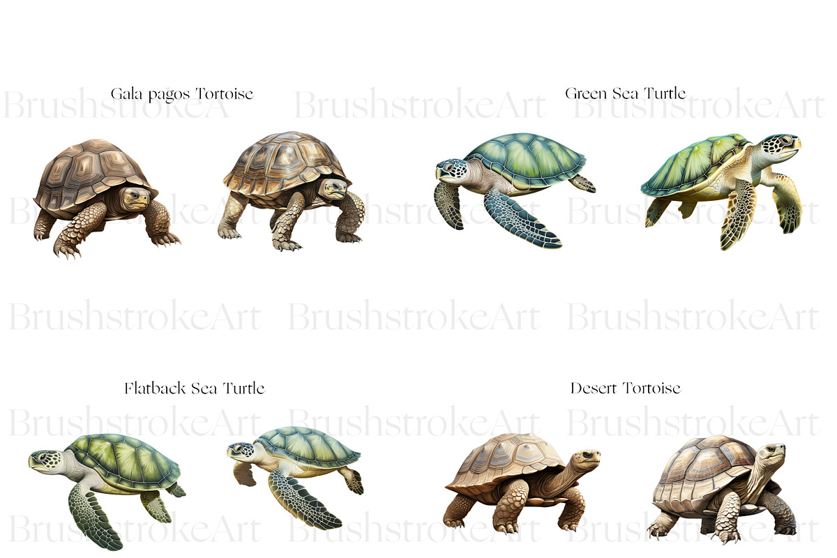 Turtle Illustration Clipart, Turtles, an Animal Illustration by BrushstrokeArtGB (Photo 2 of 9)