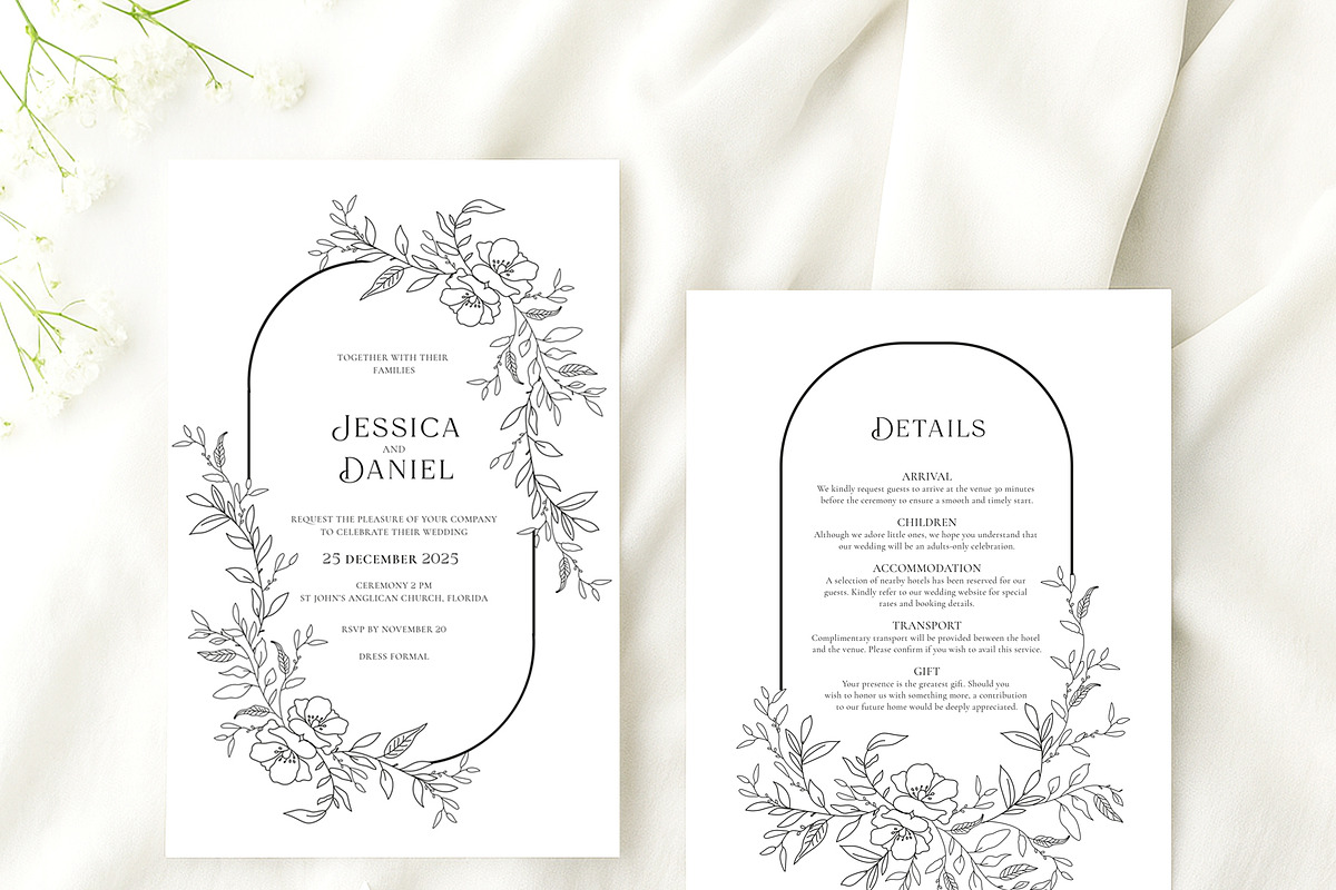 Minimalist Floral Wedding Suite, a Decorative Illustration by Artberriez (Photo 5 of 6)