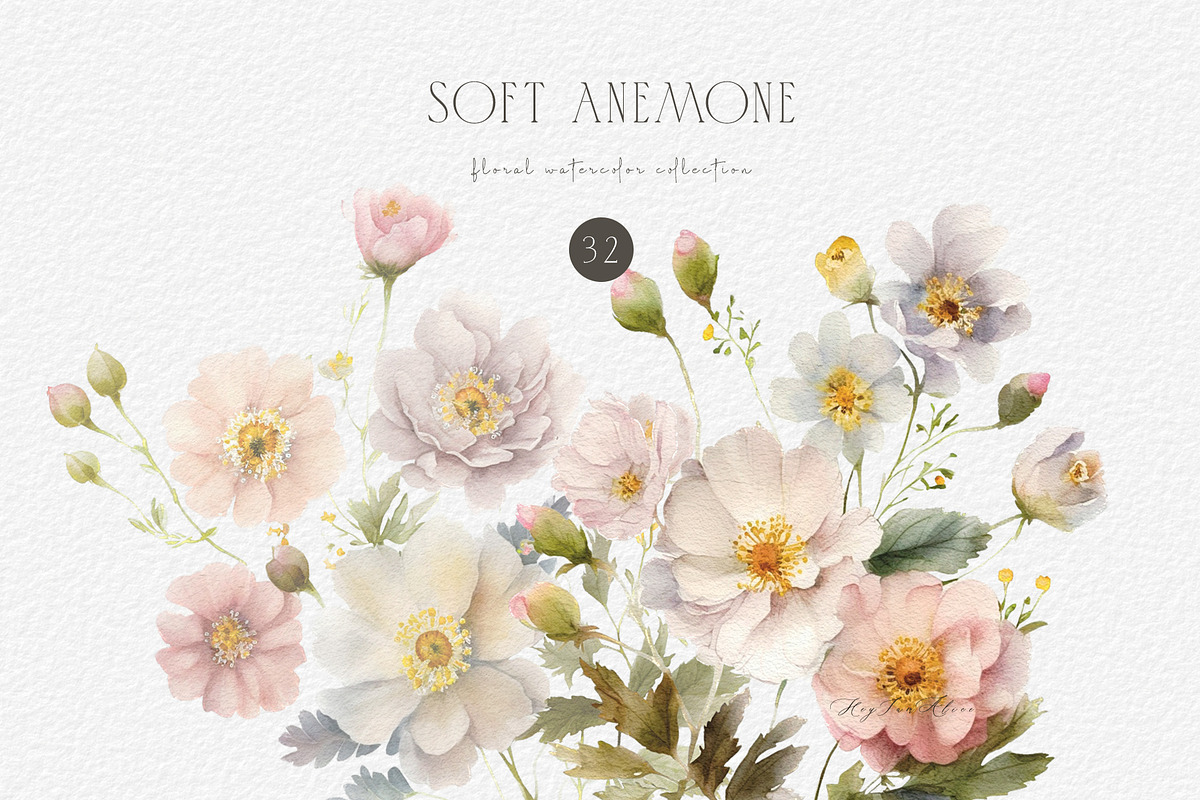 Soft Anemone Floral, a Decorative Illustration by heyiamalice (Photo 1 of 12)