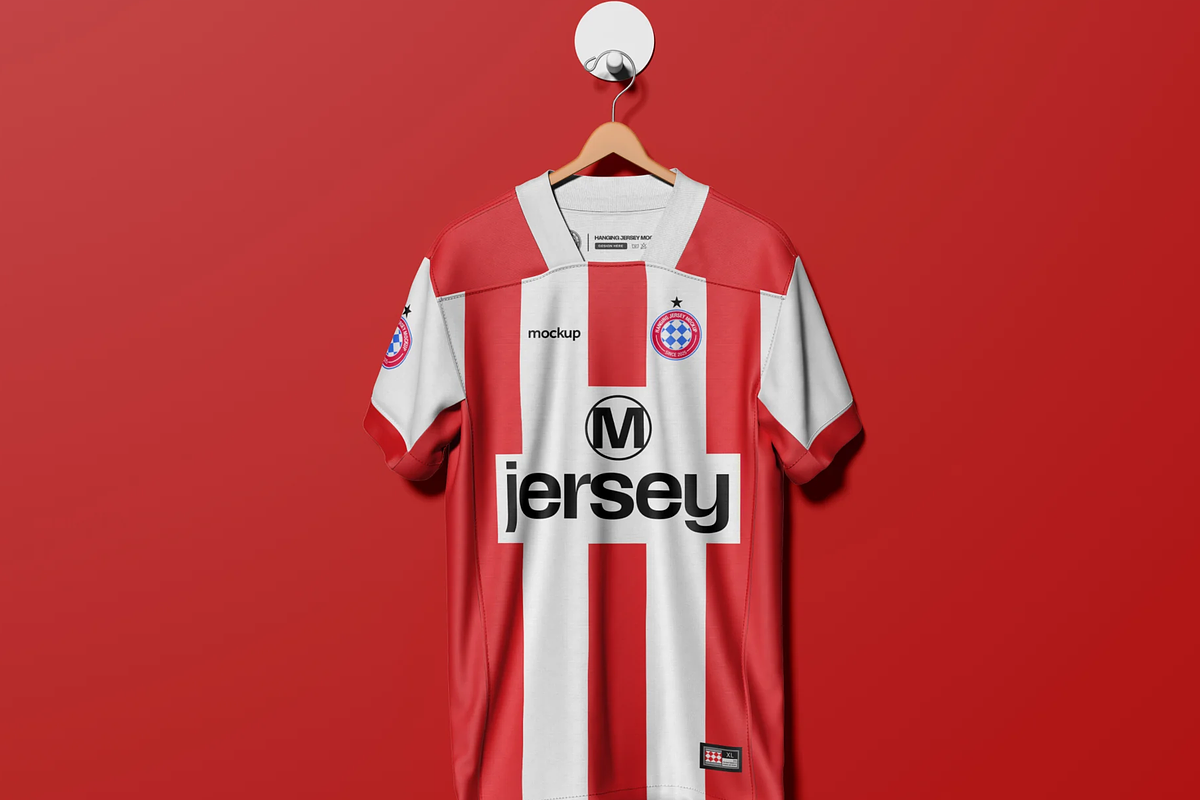 Sports Jersey Hanger Mockup, a Shirt Mockup by graphicsauce (Photo 1 of 3)