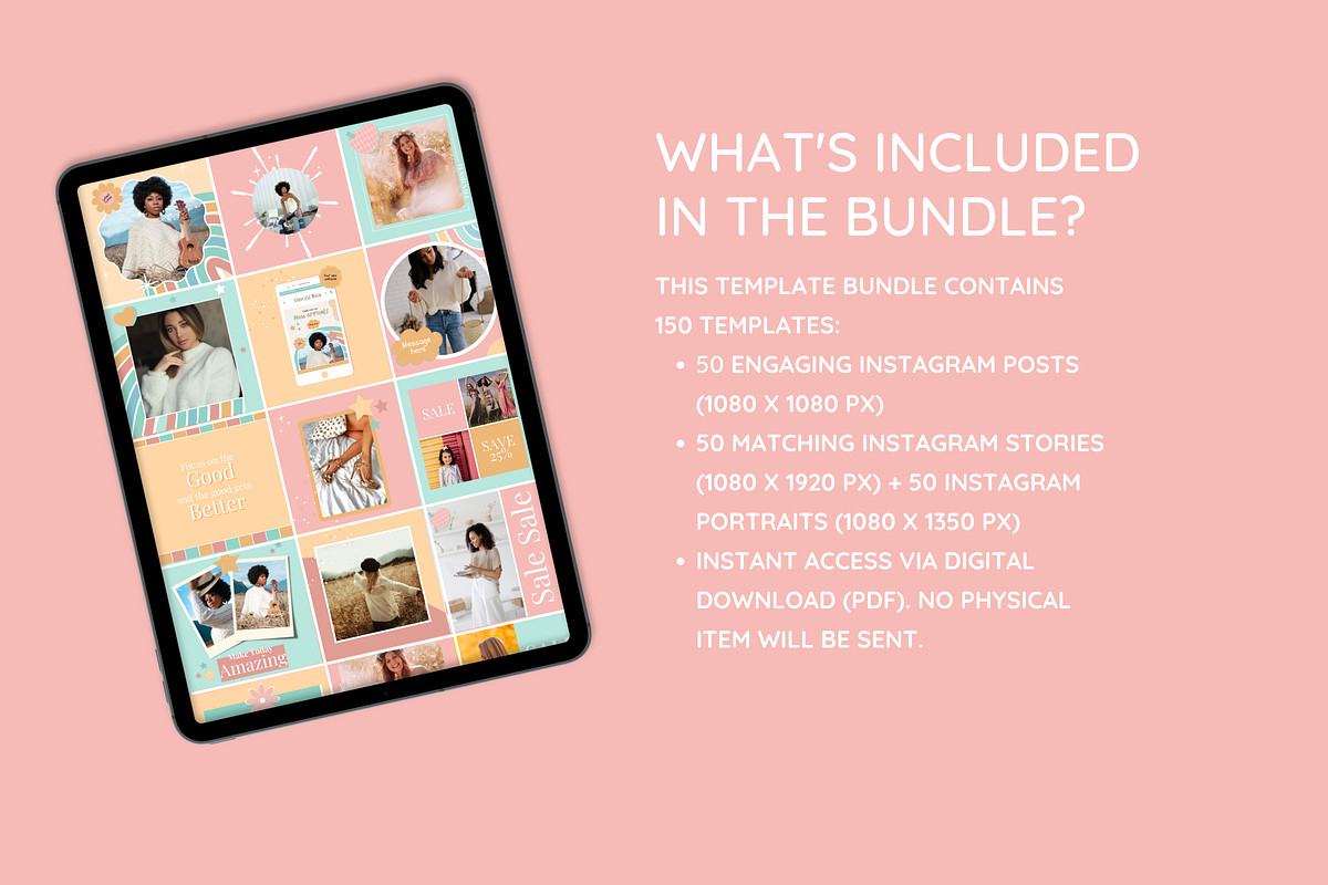 Pastel Boho Instagram Templates, a Social Media Template by SunshineStudioBoutique (Photo 4 of 8)