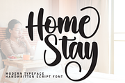 Home Stay | Script Font, a Handwritten Font by Scratchones (Thumbnail 1 of 9)