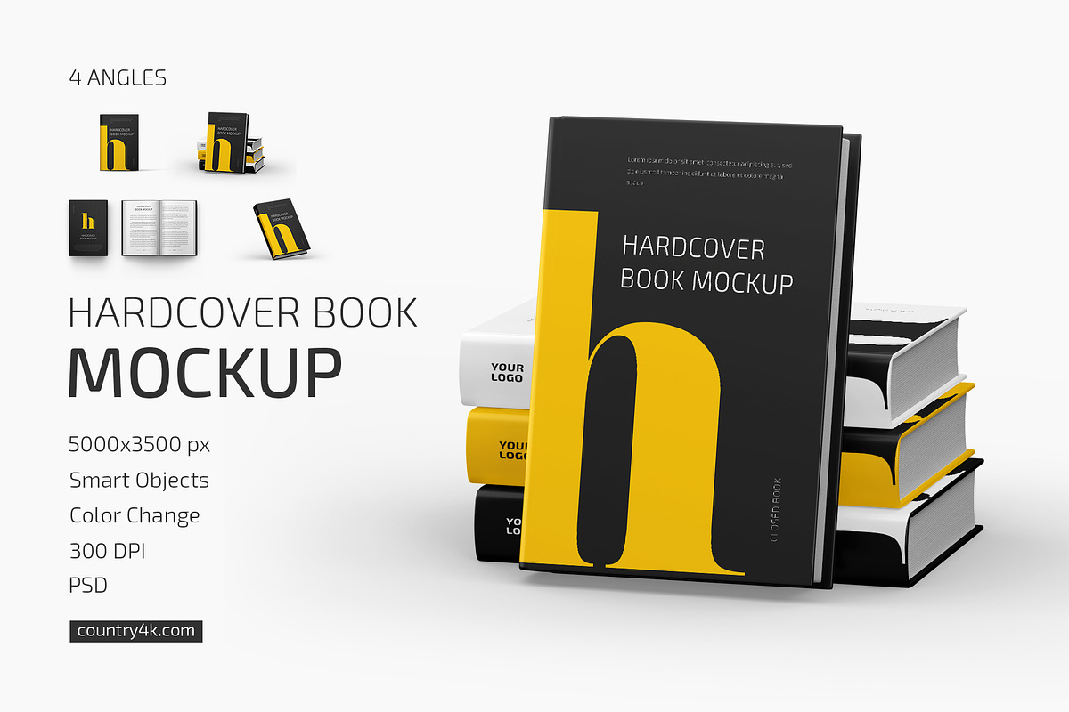 Hardcover Book Mockup Set, a Print Template by Country4k (Photo 1 of 4)