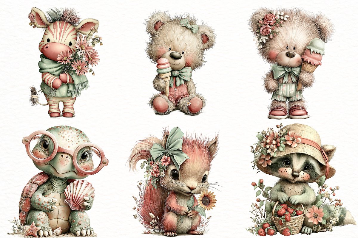 Whimsical summer Animals clipart, an Illustration by Designworld (Photo 4 of 6)