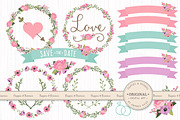 Wedding Floral Clipart & Vectors, an Illustration by Amanda Ilkov (Thumbnail 1 of 4)