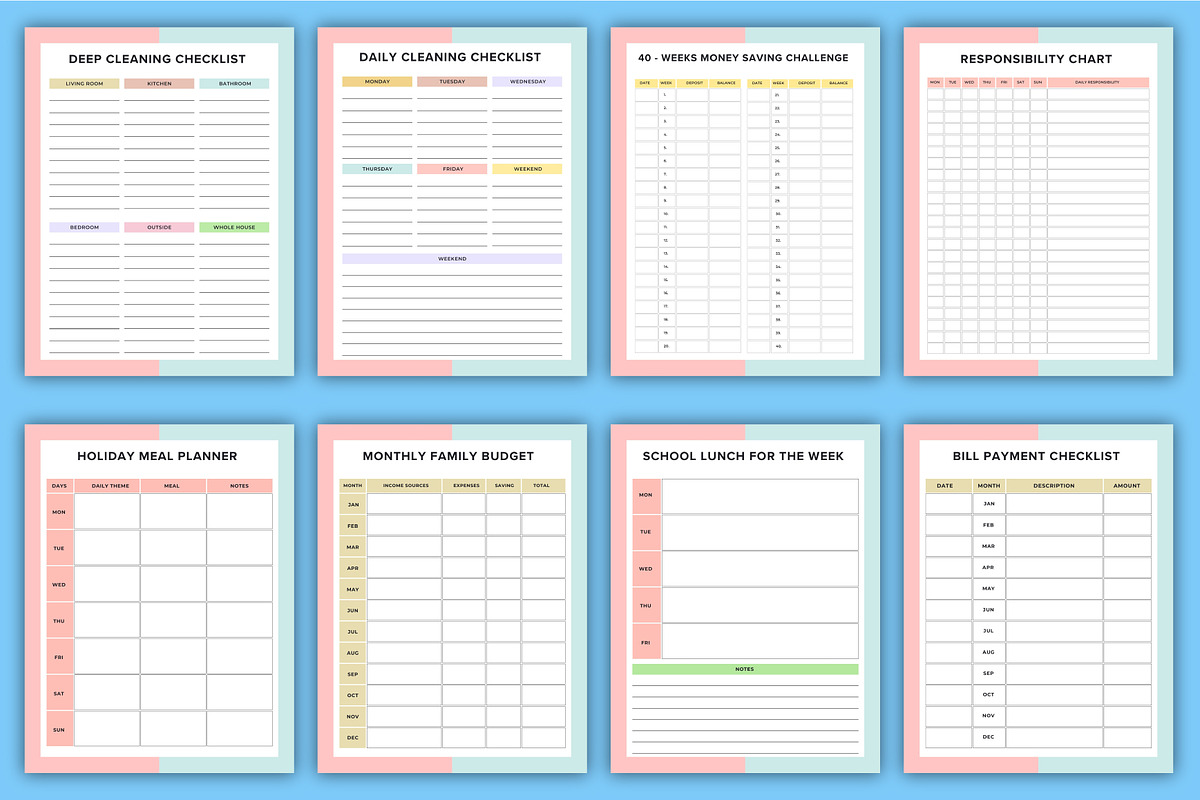 2025-26 Home Management Binder Canva, a Stationery Template by Designmela01 (Photo 5 of 6)