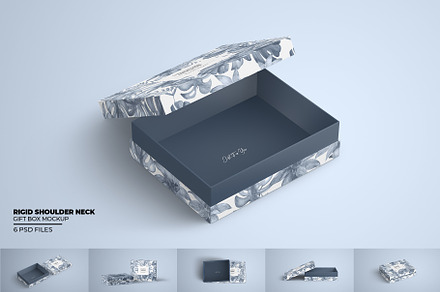 Rigid Shoulder Neck Gift Box Mockup, a Packaging Mockup by Sheikhadesign