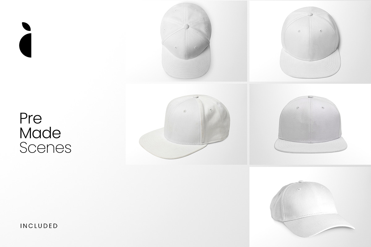GRAINY Baseball Hat Mockup Kit, a Hat Mockup by Catkie - Digital Art (Photo 2 of 9)