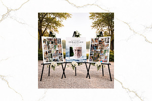 3 Panel Funeral Collage Canva FR010, a Poster Template by TyphoonStudio