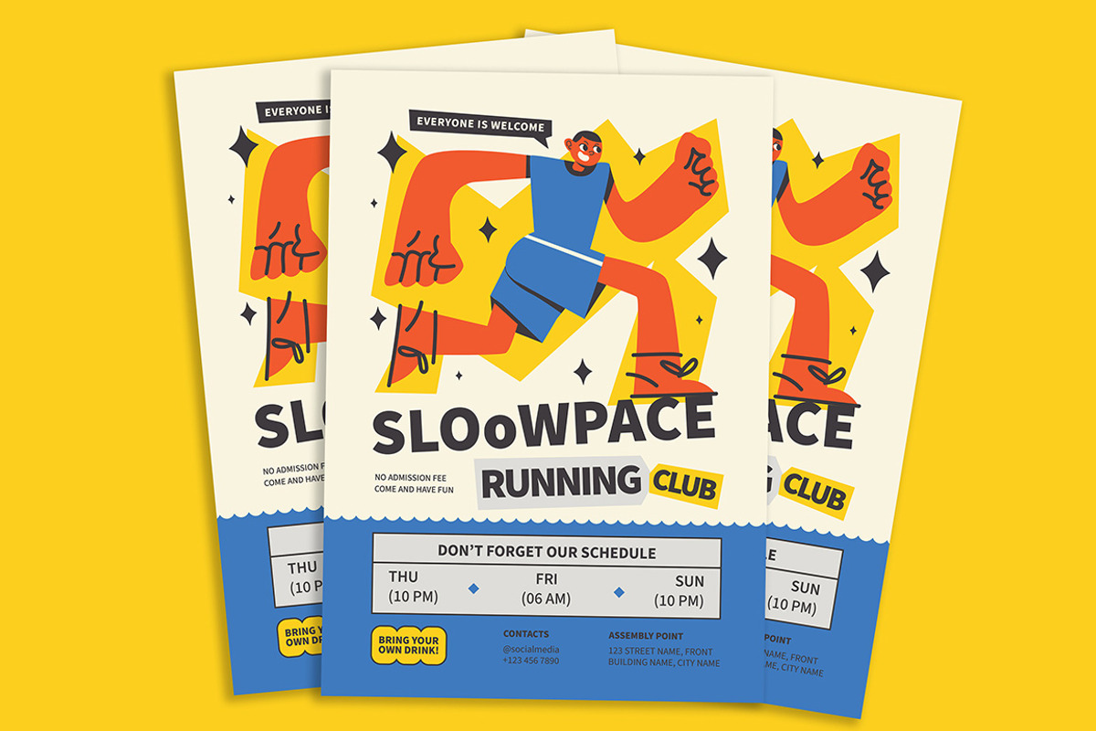 Running Club Flyer, a Flyer Template by Gumico Studio. (Photo 3 of 3)