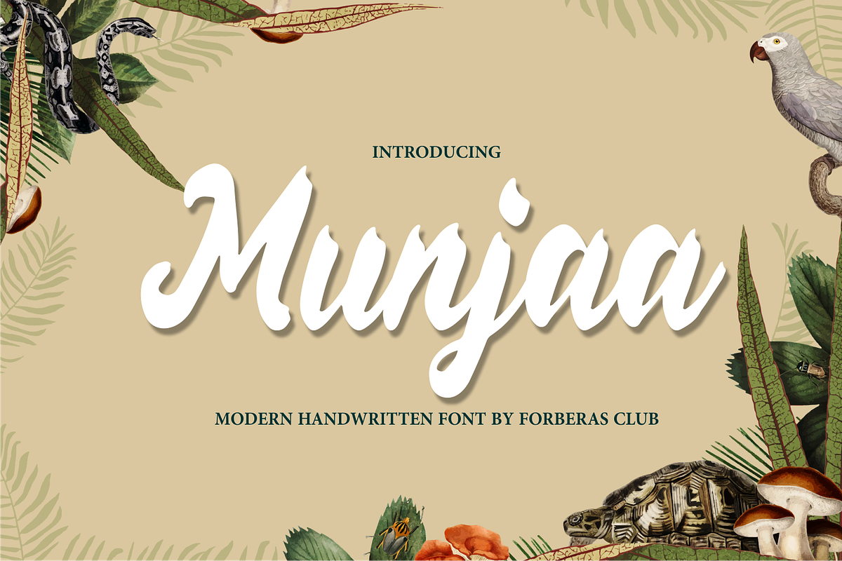Munjaa | Modern Handwritten, a Script Font by Forberas Club (Photo 1 of 7)