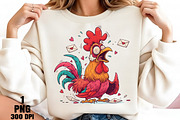 Crazy Valentine Rooster PNG, an Illustration by Daily.Designs (Thumbnail 4 of 5)