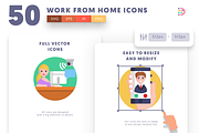 50 Work From Home Icons, an Outline Icon by Dighital (Thumbnail 7 of 10)