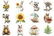Watercolor Woodland Animals Clipart, an Illustration by CitraGraphics (Thumbnail 2 of 5)