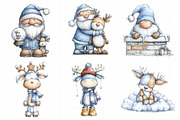 Christmas Santa & Reindeer Clipart, an Illustration by Daily.Designs (Thumbnail 5 of 5)