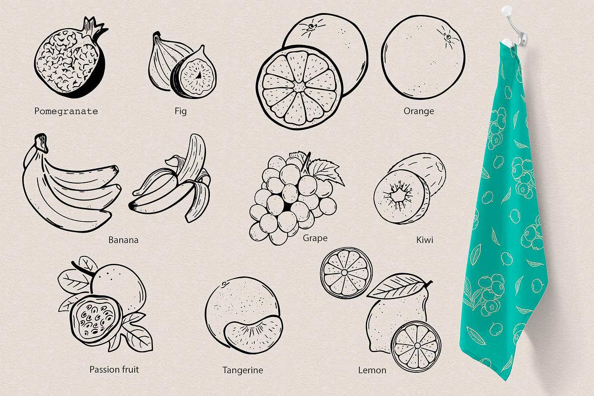 Flavours of the world - line art, a Food Illustration by PenguinArtStudio (Photo 6 of 9)