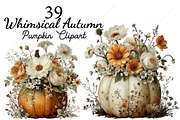 Whimsical Autumn Pumpkin Clipart, a Seasonal Illustration by Canvas Craft (Thumbnail 1 of 10)