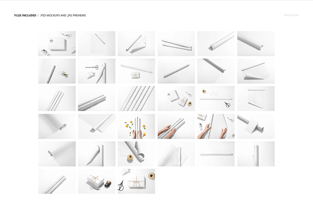 Gift Wrapping Paper Mockup Bundle, a Packaging Mockup by creatsy5 (Photo 2 of 35)