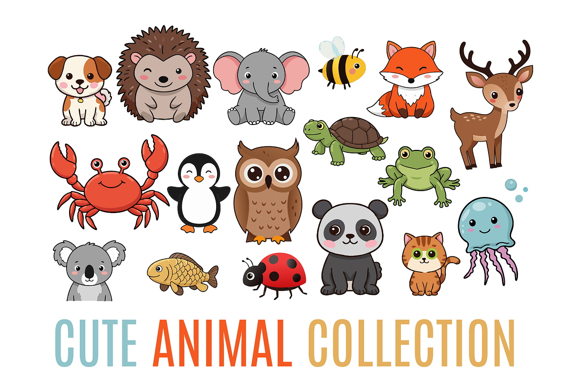 Cute Animal Vector Collection, an Animal Illustration by Redmixx Design (Photo 1 of 6)