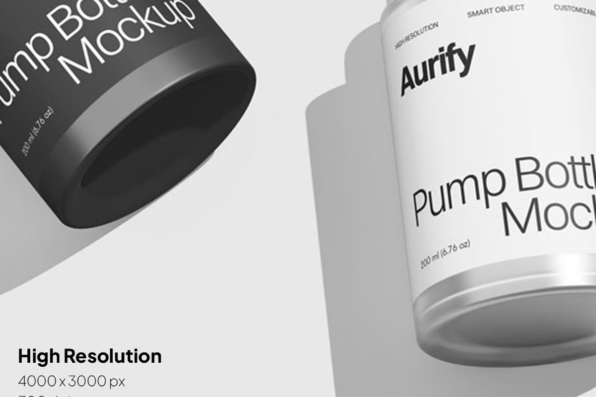 Pump Bottle Mockup 2 Scenes, a Household Mockup by graphicsauce (Photo 3 of 4)