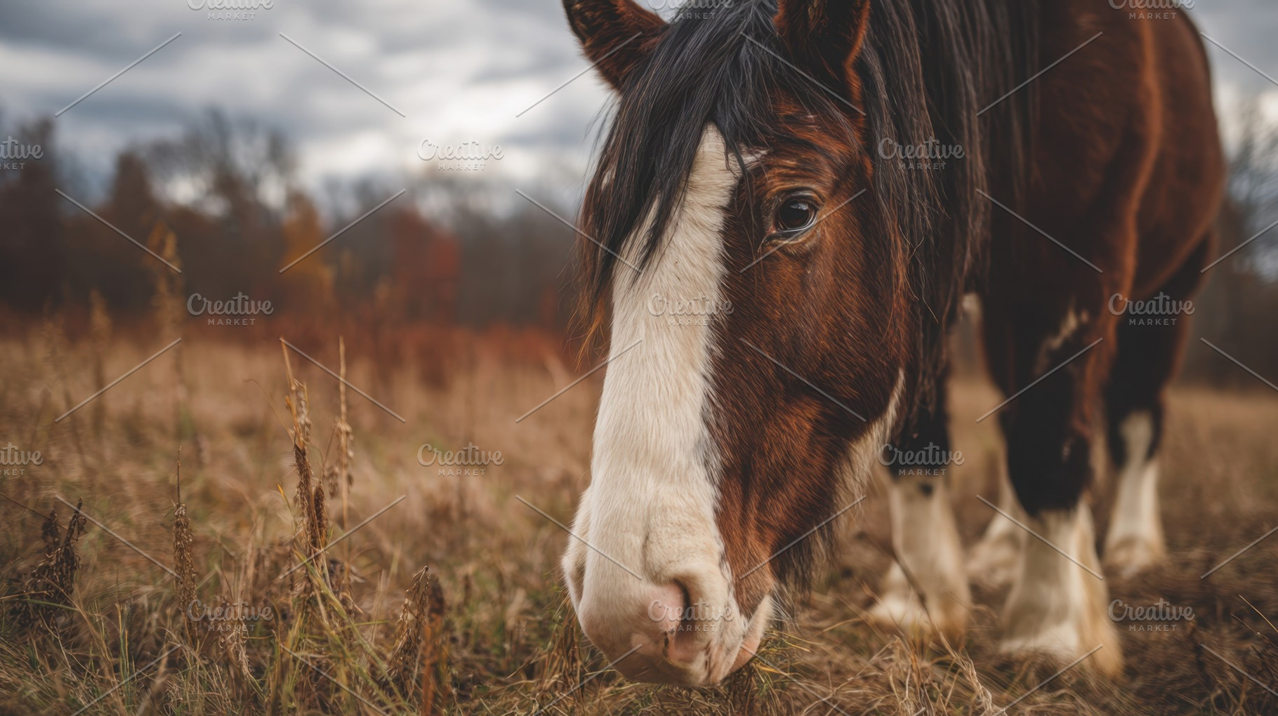 Horse grazing in a grassy field, a Photo by Beautiful things