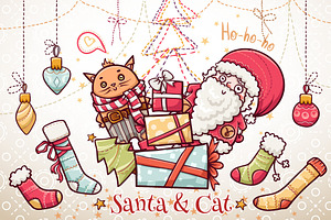 Christmas elements and cards set