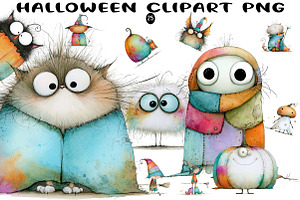 Halloween Clipart PNG, a Seasonal Illustration by CreationArt