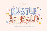 Hustled Emerald - Messy Outline Font, a Sans Serif Font by Flawless And Co (Thumbnail 1 of 10)