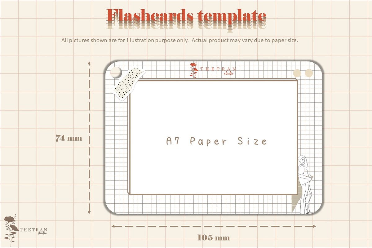 Vintage Flashcard Template, a Card Template by The Tran Studio (Photo 3 of 4)