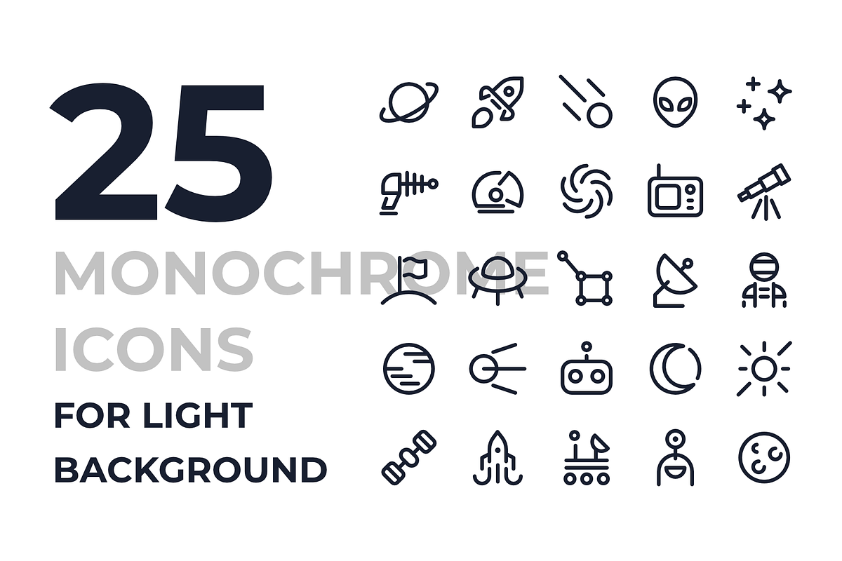 Space icons, an Outline Icon by Ruslan Babkin (Photo 6 of 11)