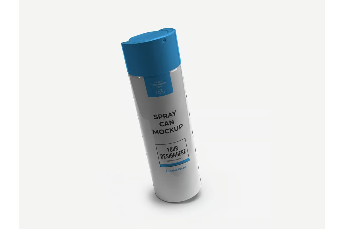Aerosol Spray Bottle Mockup Template, a Packaging Mockup by DesignRushMarket (Photo 6 of 11)