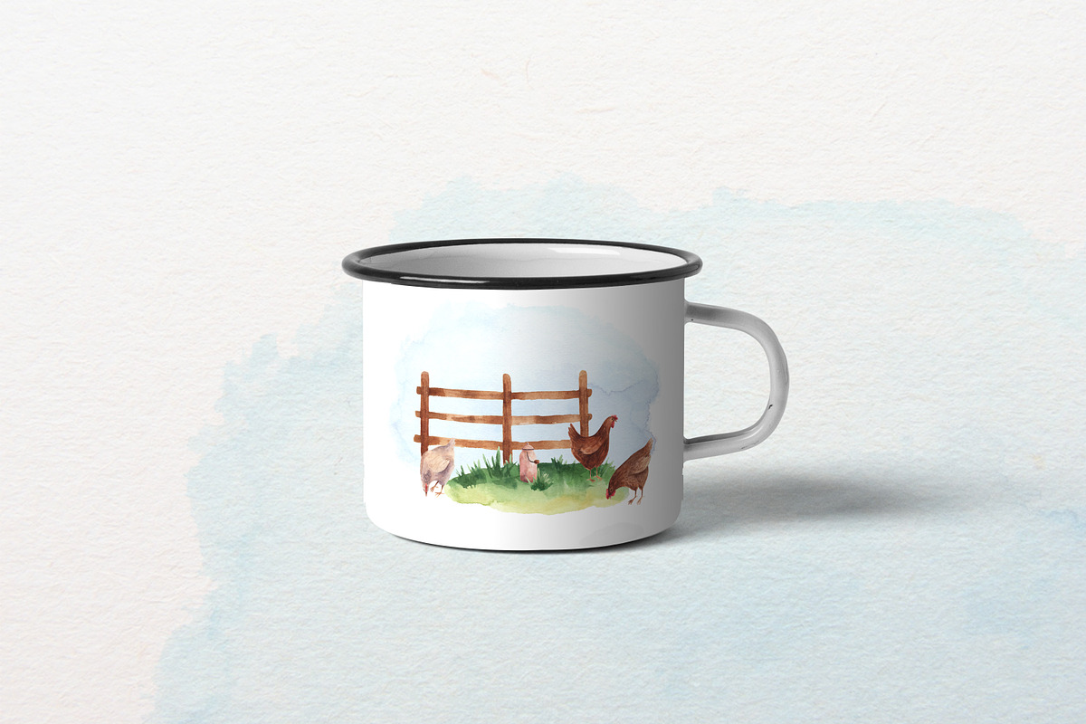 Village watercolor clipart, a Decorative Illustration by a_ptichkina (Photo 3 of 7)
