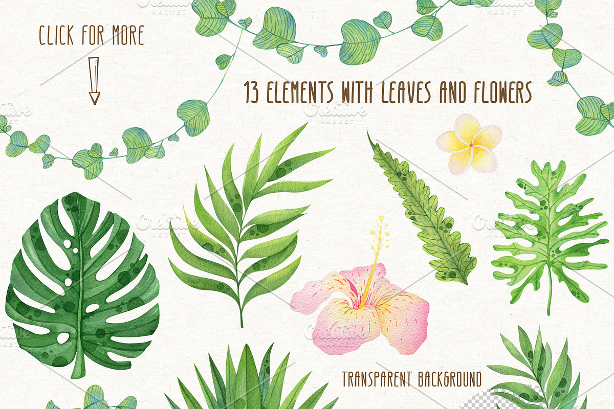 Little jungle watercolor clip art, an Animal Illustration by ekossa_art (Photo 3 of 7)