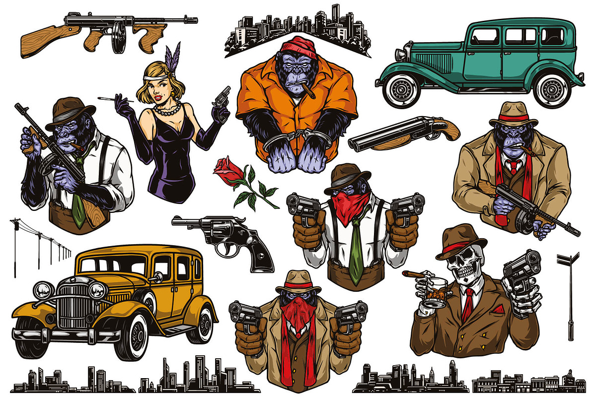 Mafia illustrations, a Branding & Logo Template by DGIM studio (Photo 1 of 5)