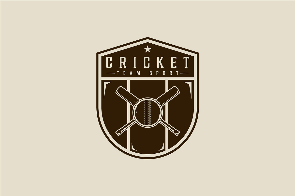 cricket sport emblem logo vintage, a Branding & Logo Template by zyxroun shop