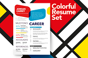 Colorful Resume Set, a Resume Template by Knockout Prezo (Thumbnail 1 of 10)