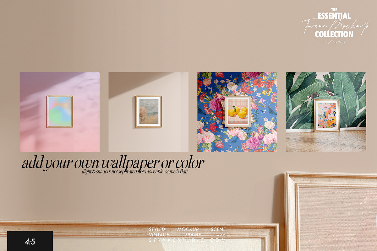 VINTAGE FRAME MOCKUP | 4:5, a Household Mockup by Stykke Studio (Photo 10 of 23)