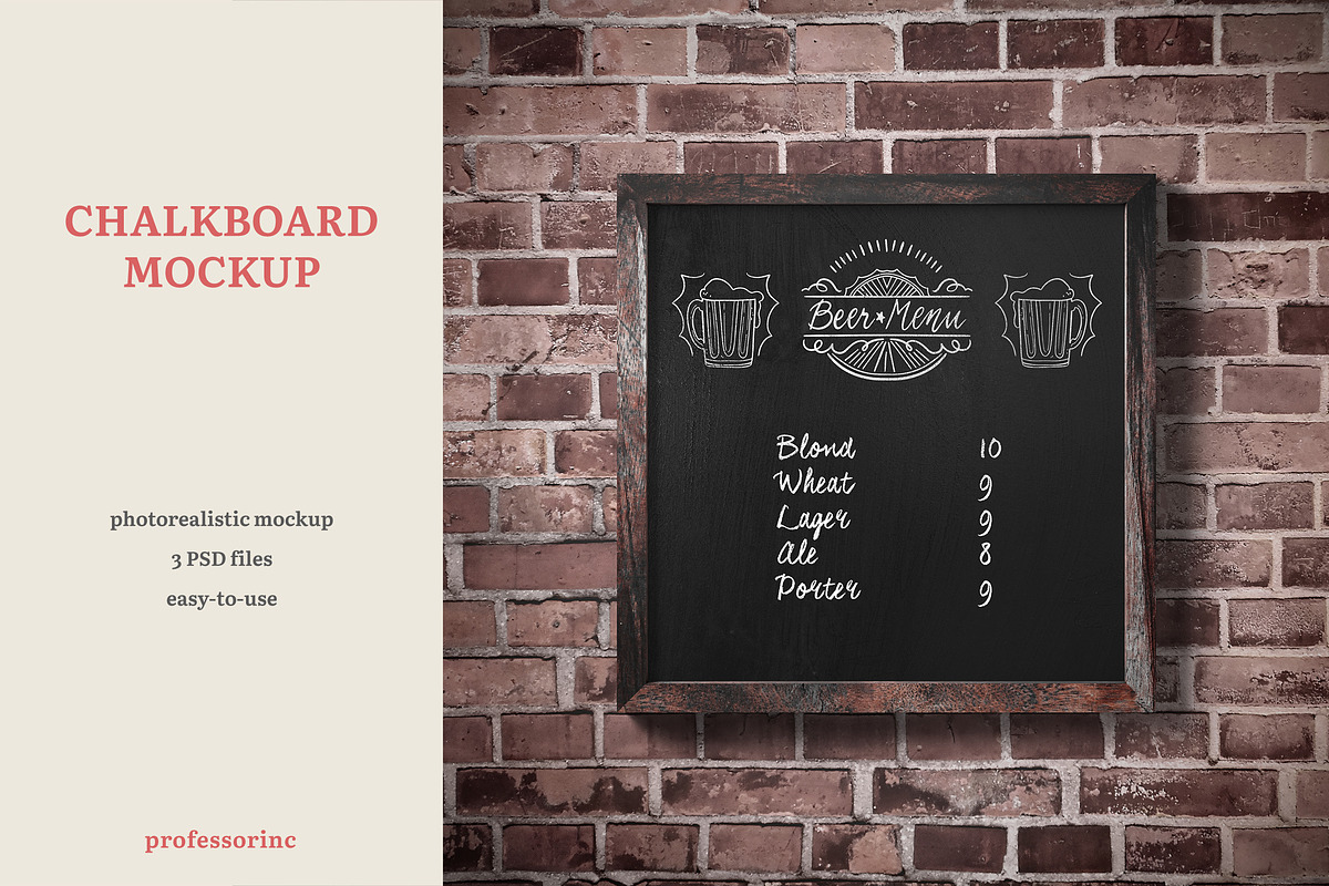 Chalkboard Mockup, a Product Mockup by professorinc (Photo 1 of 4)