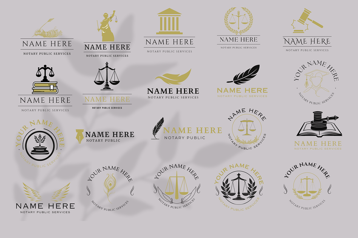CANVA NOTARY LOGOS TEMPLATE, a Branding & Logo Template by Daring Digies (Photo 2 of 6)