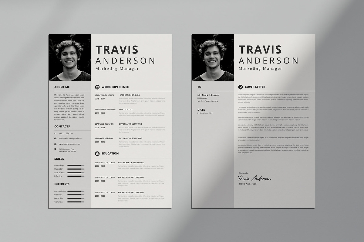 Professional CV Resume & Letter, a Resume Template by DreamStudio-eg
