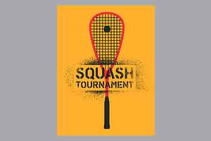 Squash Tournament Stencil Posters.