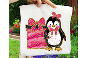 Glitter Christmas Penguin Clipart, an Illustration by OK Design (Thumbnail 5 of 6)