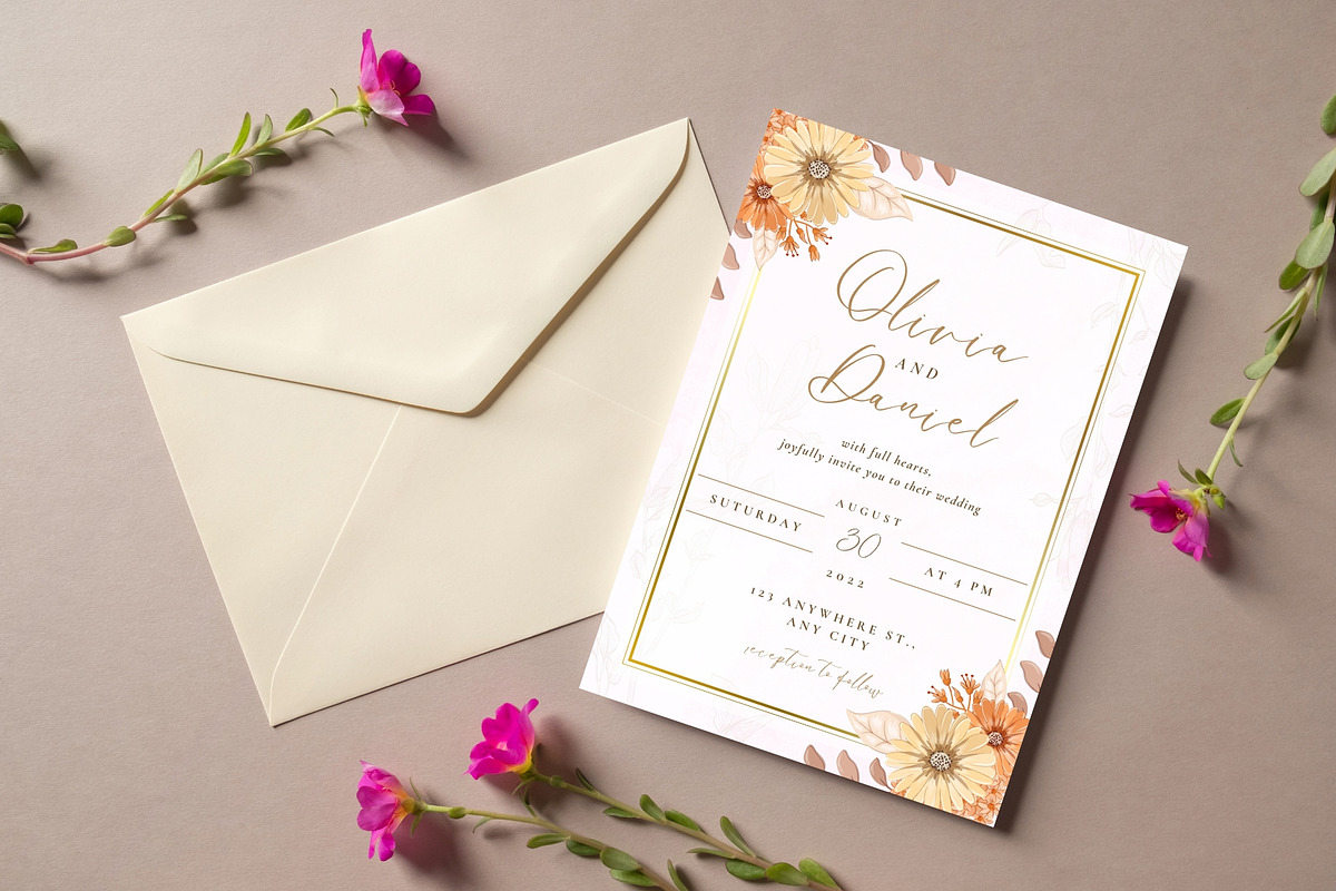 Autumn Aesthetic Wedding Invitation, an Invitation Template by cmatworks (Photo 1 of 4)