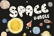 Happy Planets Space Bundle, an Education Illustration by sarahnalder (Thumbnail 1 of 2)